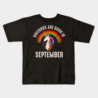 Unicorns Are Born In September Kids T-Shirt